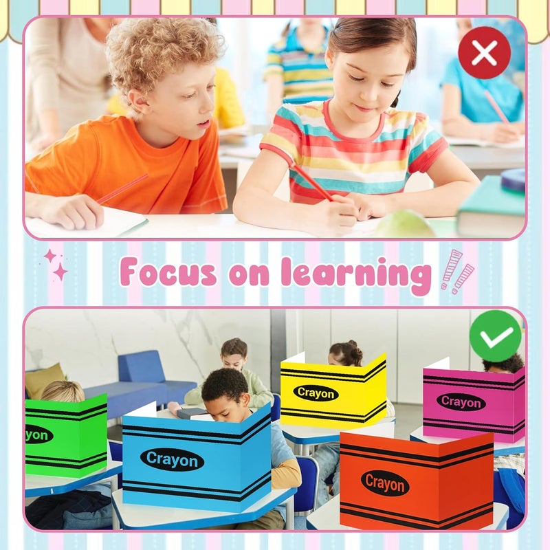 Pnluoce 24pcs School Examination Desk Divider,Privacy Shield Folder Boards,Cardboard Privacy Divider, Easy to Clean Carry-Friendly Essential Items for Home Learning and Office Work - Image 5